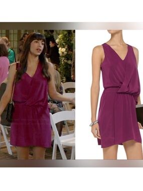 Elizabeth and James Tiana Silk Dress Size 2 Pink Magenta On TV - Cece New Girl